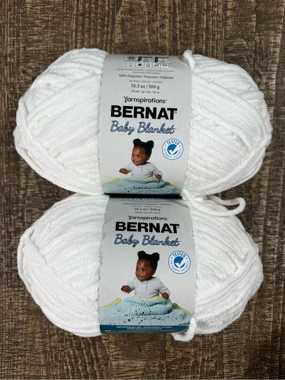 Bernat Baby Blanket Plush Knit Yarn - White